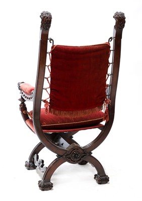 Lot 133 - A Continental walnut throne chair