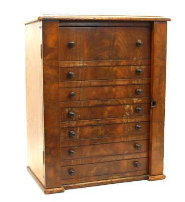 Lot 224 - A late Victorian mahogany Wellington collector's or entomologist's cabinet