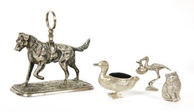 Lot 77 - A silver plated model of a dog