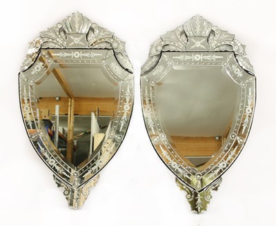 Lot 470 - A pair of Venetian multiplate glass mirrors