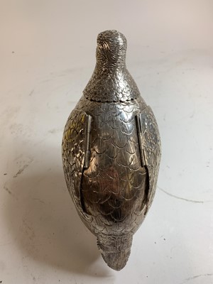 Lot 11 - A large silver model of a partridge