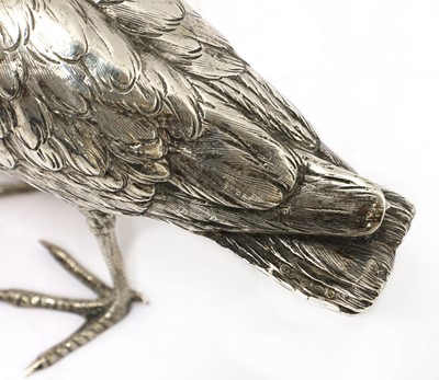 Lot 7 - A Continental silver model of a lapwing