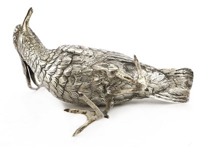 Lot 7 - A Continental silver model of a lapwing