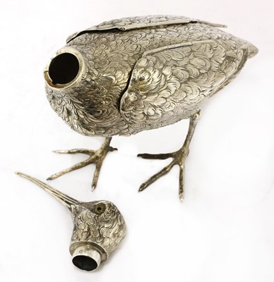 Lot 6 - A Continental silver model of a jack snipe