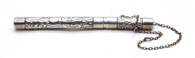 Lot 190 - A sterling silver pen case