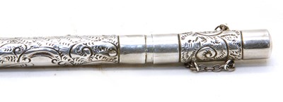 Lot 190 - A sterling silver pen case