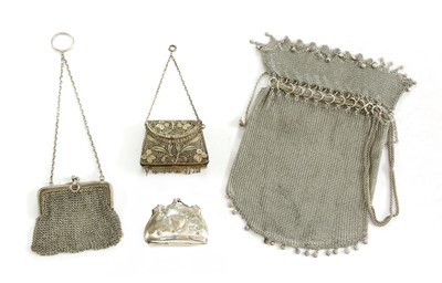 Lot 142 - A French silver mesh bag
