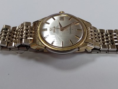 Lot 526 - A gentlemen's steel and gold-plated Omega 'Constellation' mechanical bracelet watch, c.1976