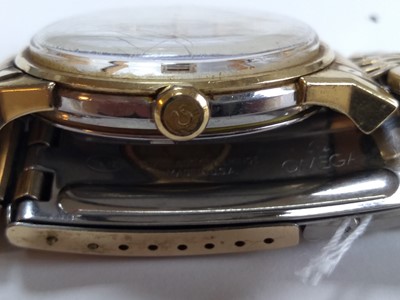 Lot 526 - A gentlemen's steel and gold-plated Omega 'Constellation' mechanical bracelet watch, c.1976