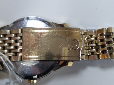 Lot 526 - A gentlemen's steel and gold-plated Omega 'Constellation' mechanical bracelet watch, c.1976