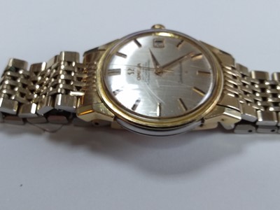 Lot 526 - A gentlemen's steel and gold-plated Omega 'Constellation' mechanical bracelet watch, c.1976