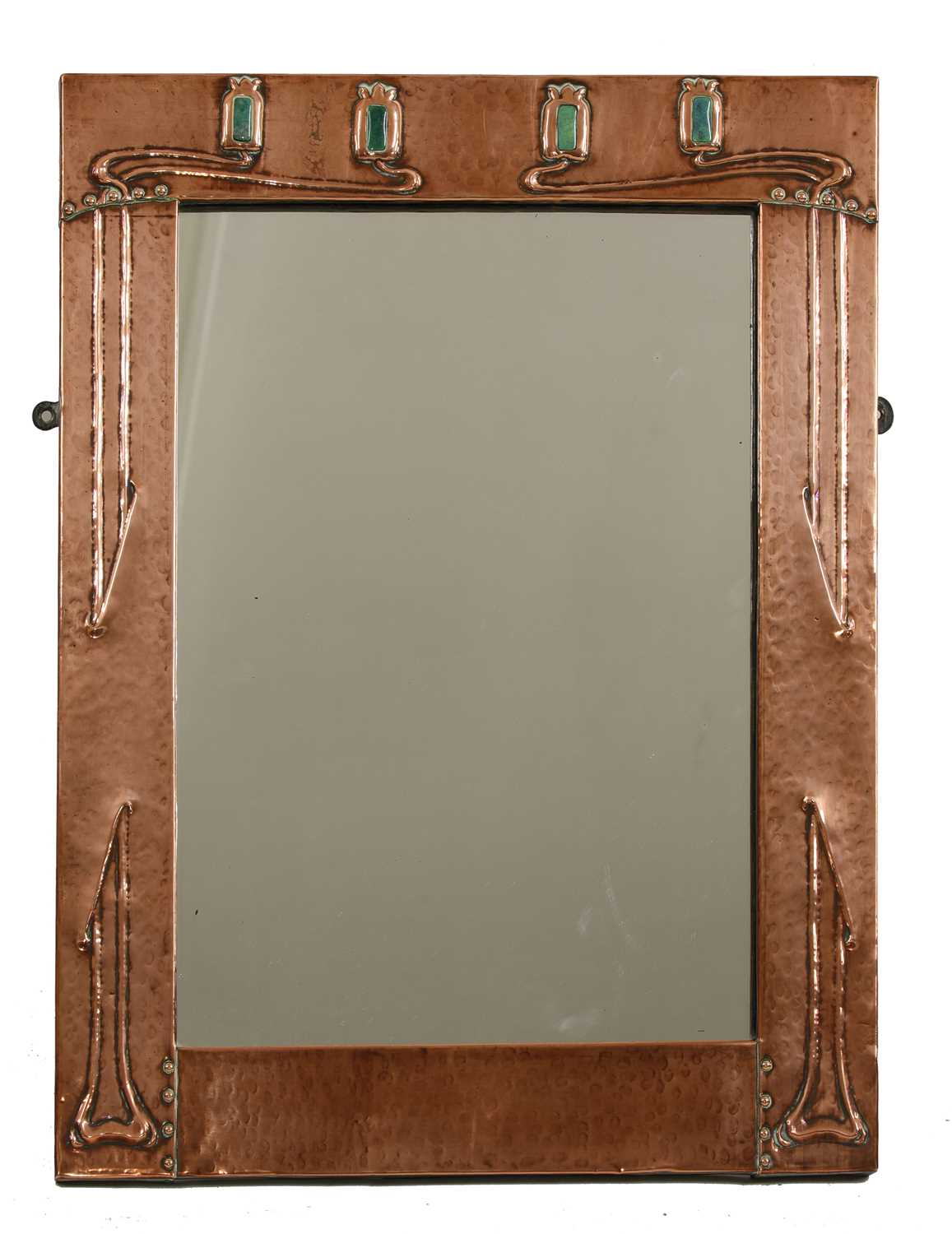 Lot 155 - An Arts and Crafts Glasgow School copper wall mirror