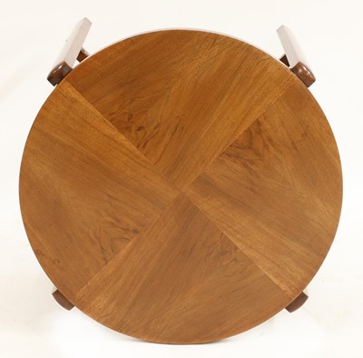 Lot 336 - An Art Deco walnut and ebonised circular lamp table