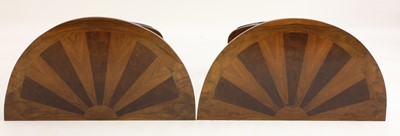 Lot 48 - A pair of Art Deco walnut inlaid console tables