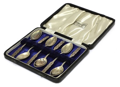 Lot 79 - A set of six silver coffee spoons