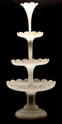 Lot 285 - A 19th century three tier opaque epergne