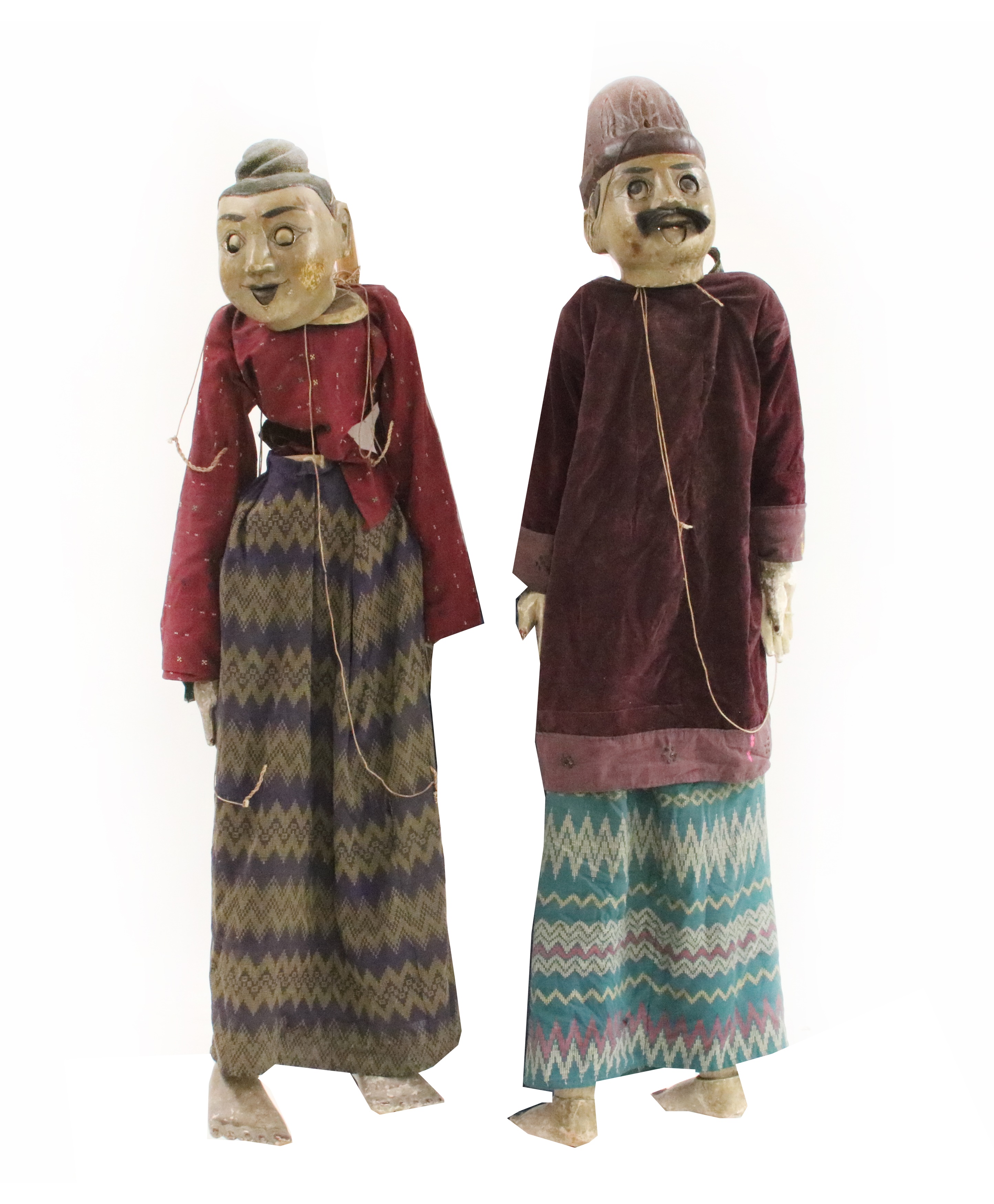 Lot 524 BURMESE WOODEN PUPPETS,