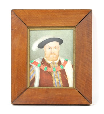 Lot 480 - A miniature portrait on ivory of Henry VIII