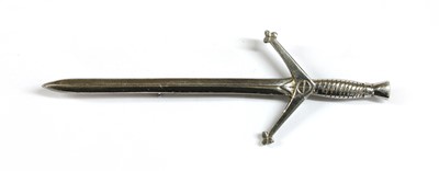 Lot 243 - A sterling silver sword brooch