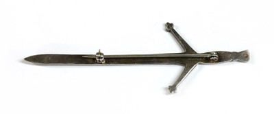 Lot 243 - A sterling silver sword brooch