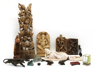 Lot 175 - A collection of Indian hardwood carvings