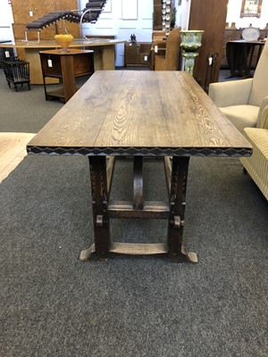 Lot 263 - An oak refectory table
