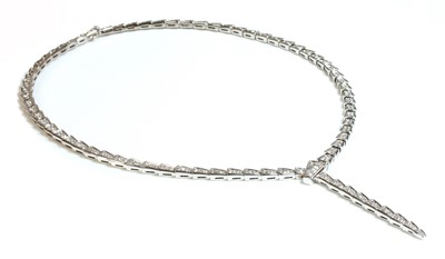Lot 341 - An 18ct white gold diamond set Bulgari 'Serpenti Scaglie' necklace, c.2019