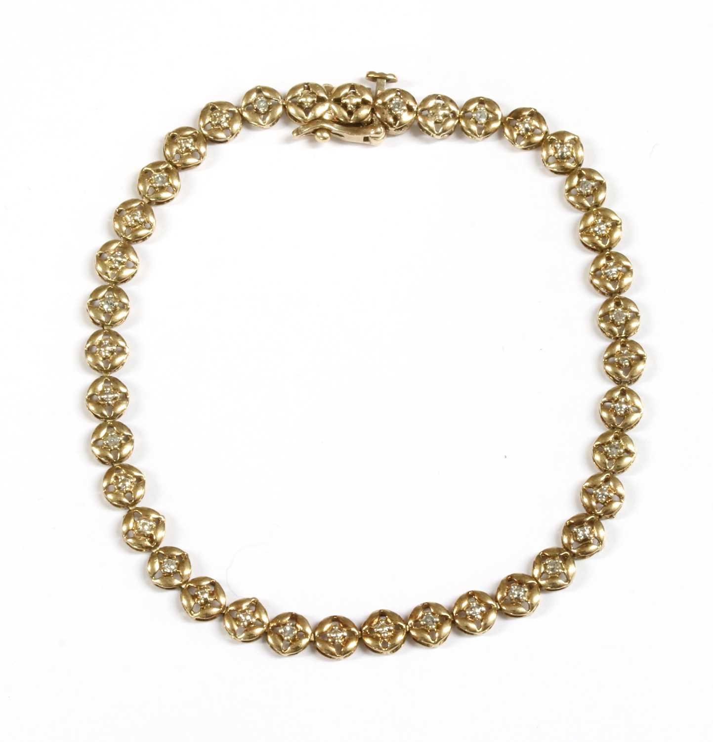 Lot 152 - A 9ct gold diamond bracelet