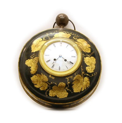Lot 253 - A French painted cased wall clock