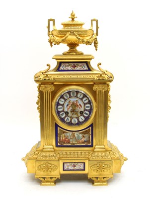 Lot 220 - A 19th century gilt bronze mantel clock