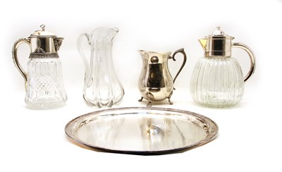 Lot 249 - A large cut glass and silver plated Pimm's Jug