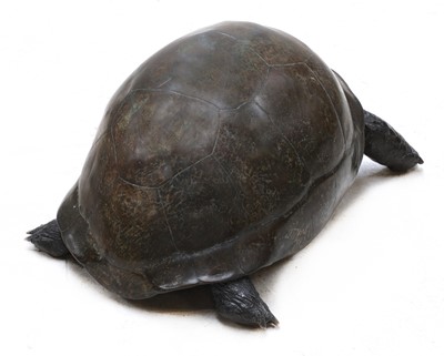Lot 747 - A life-size bronze of a tortoise