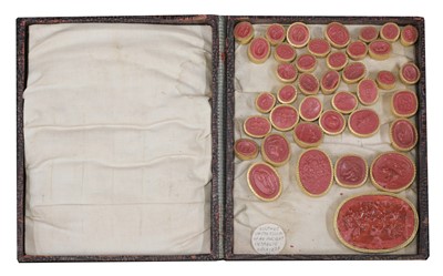 Lot 354 - A collection of 38 grand tour red wax intaglios