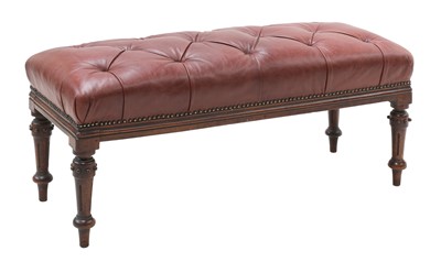 Lot 835 - A long buttoned leather upholstered stool