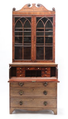 Lot 840 - A George IV secretaire bookcase