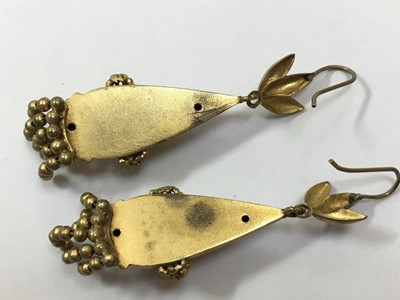 Lot 18 - A pair of Victorian Etruscan Revival silver gilt earrings