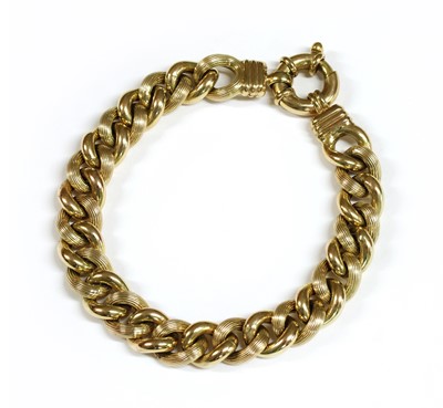 Lot 125 - A gold hollow curb bracelet