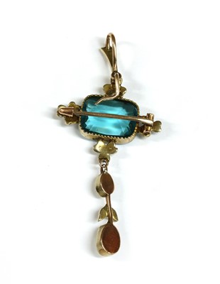 Lot 10 - A gold paste and split pearl cinquefoil cluster pendant/brooch