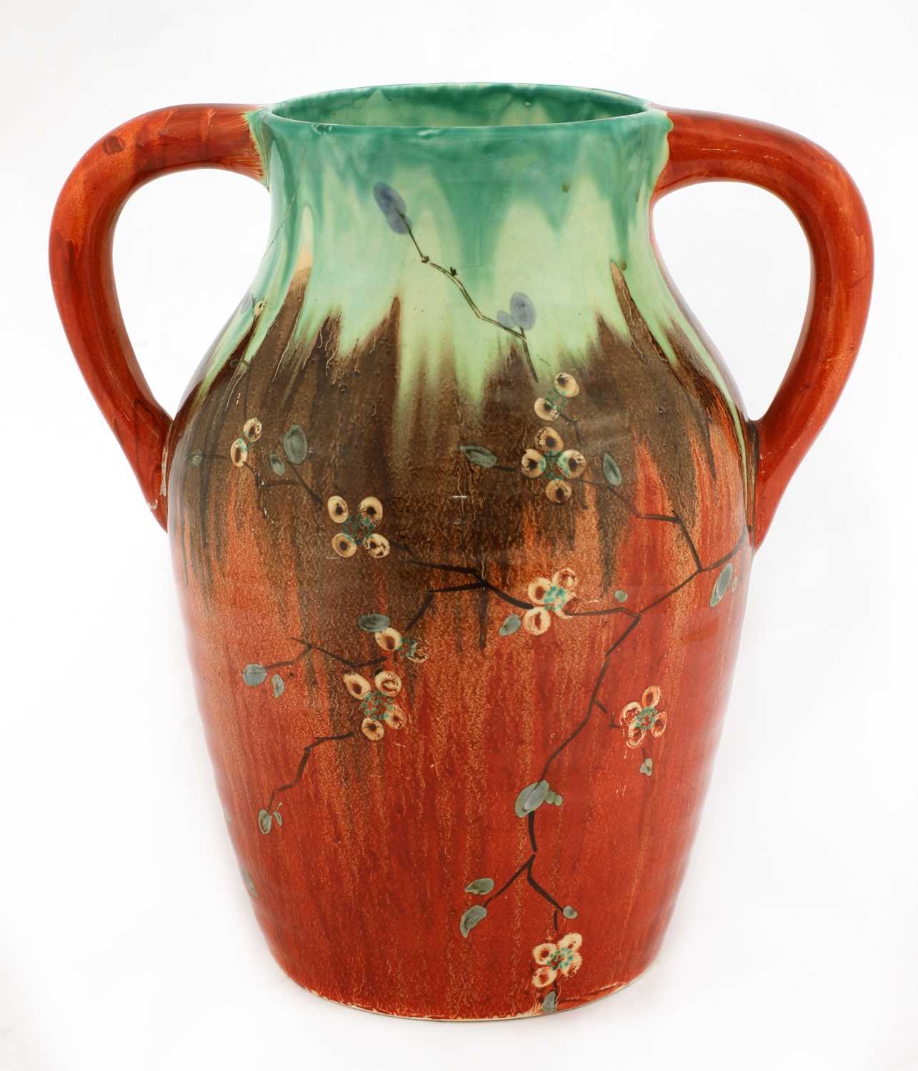 Lot 367 - A Clarice Cliff 'May Blossom' isis twin-handled vase