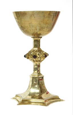 Lot 74 - A Victorian gem-set silver-gilt chalice