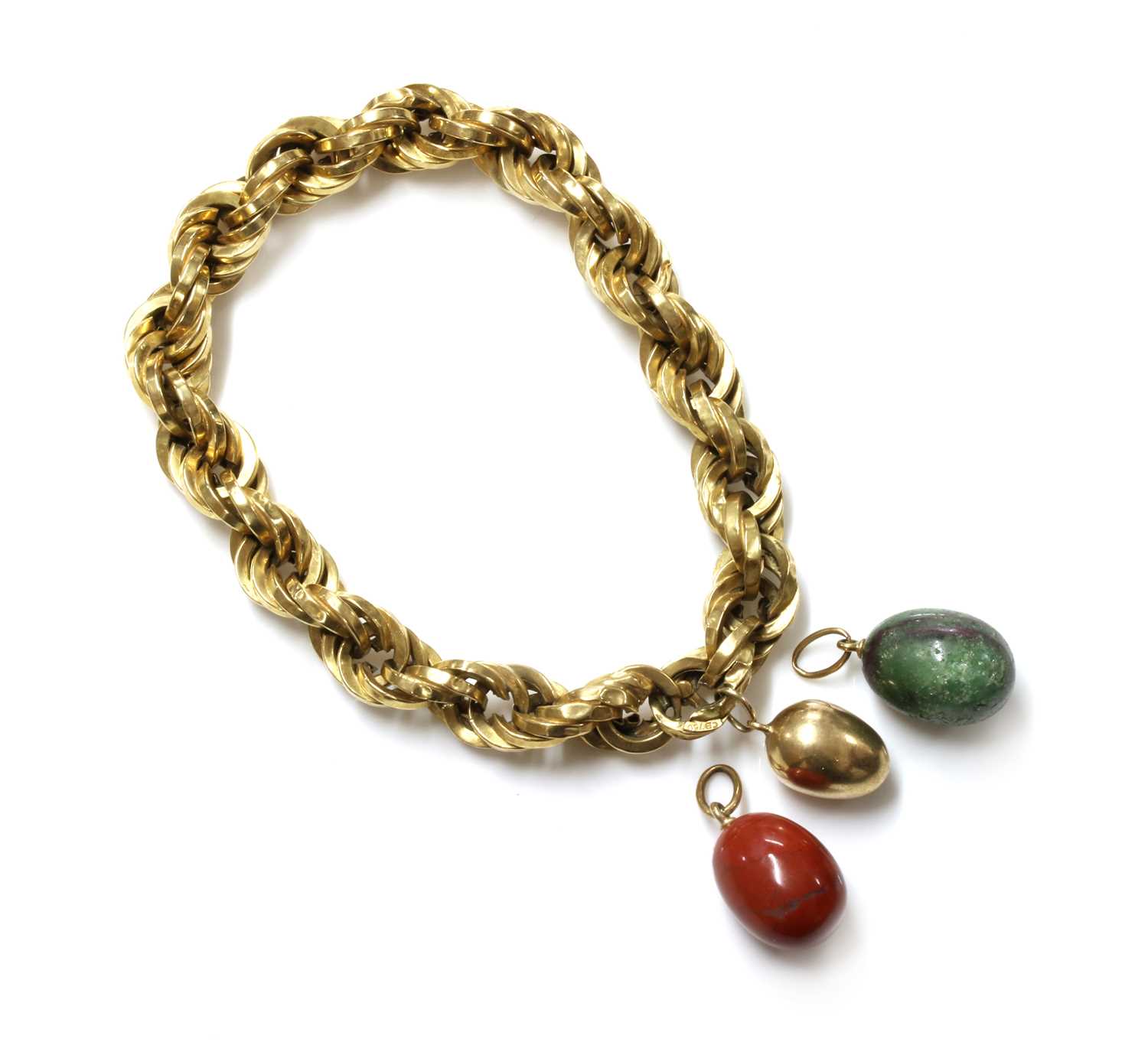 Lot 169 - A Continental hollow rope chain bracelet, c.1950