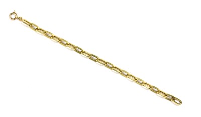 Lot 112 - An Italian gold hollow oval paperlink bracelet, by UnoAErre
