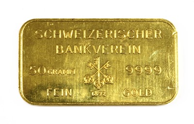 Lot 131 - A 50g fine gold bar