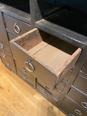 Lot 120 - A French industrial chest of twenty drawers