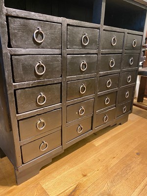 Lot 120 - A French industrial chest of twenty drawers
