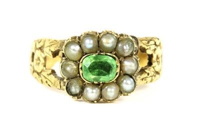 Lot 30 - A Victorian gold paste and split pearl cluster ring