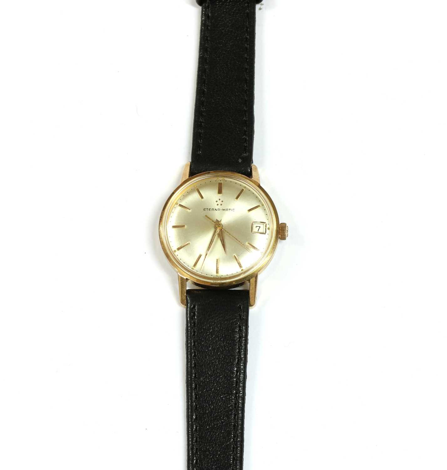 Lot 233 - A mid-size gold plated Eterna 'Eterna-Matic' automatic strap watch, c.1960