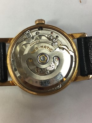 Lot 233 - A mid-size gold plated Eterna 'Eterna-Matic' automatic strap watch, c.1960