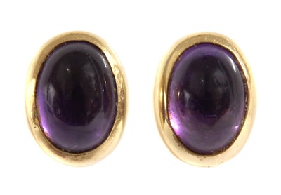 Lot 228 - A pair of gold amethyst earrings by Tiffany & Co.