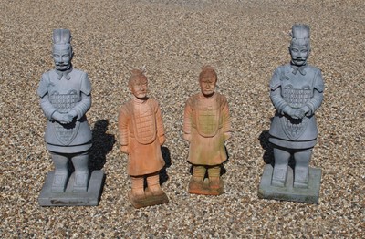 Lot 80A - A pair of terracotta Chinese figures